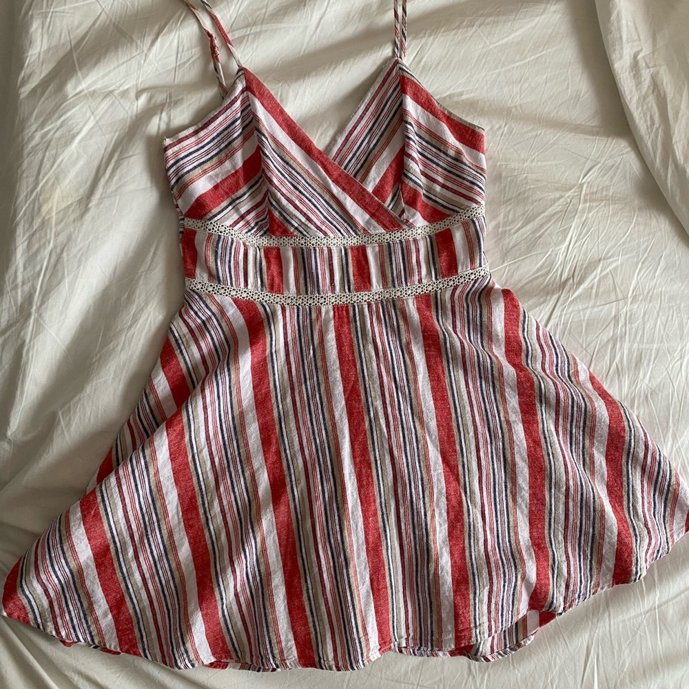 Blue Rain strappy striped dress size M